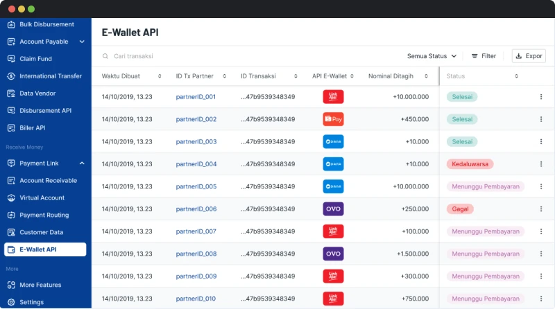 Monitor E-wallet Aggregator Transaction