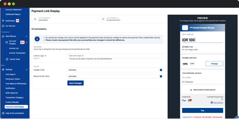 Payment Link Customizing Theme