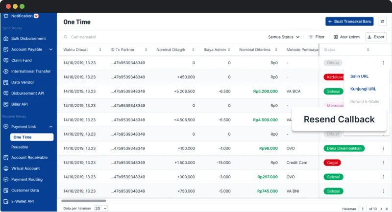 Payment Link Manual Retry Callback