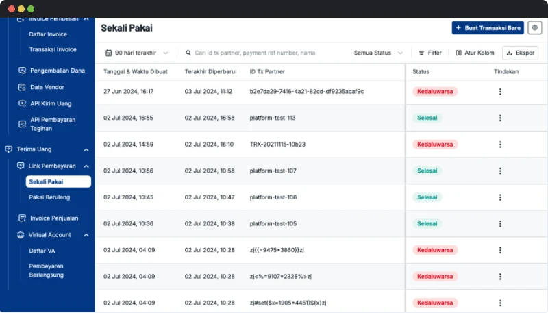 Payment Link Monitoring Transactions