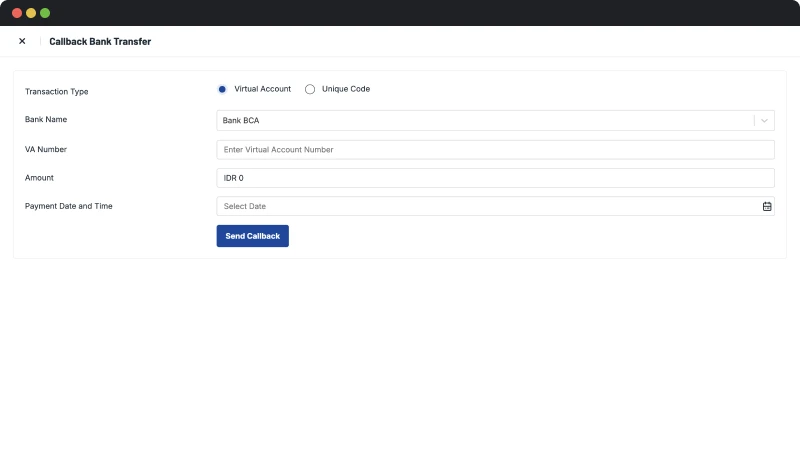 Bank Transfer - Virtual Account Simulate Payment