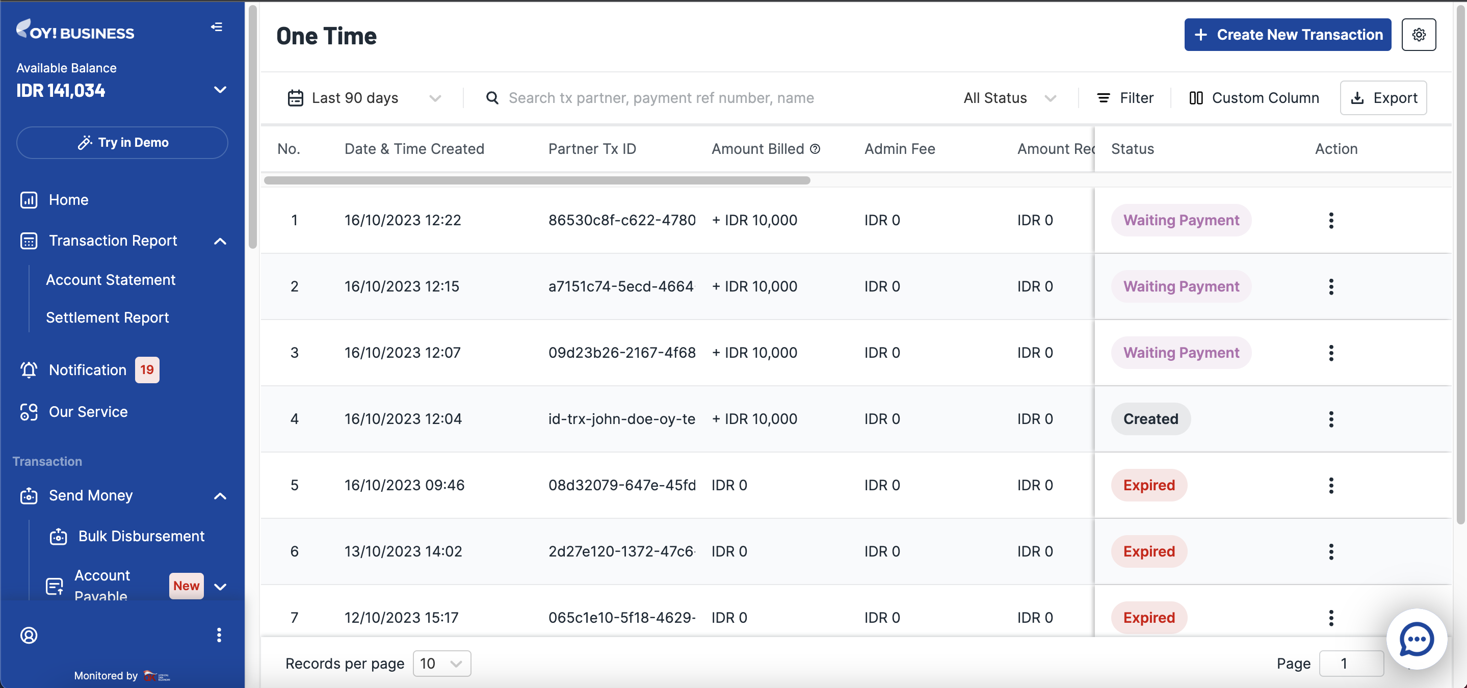 Payment Link Monitoring Transactions