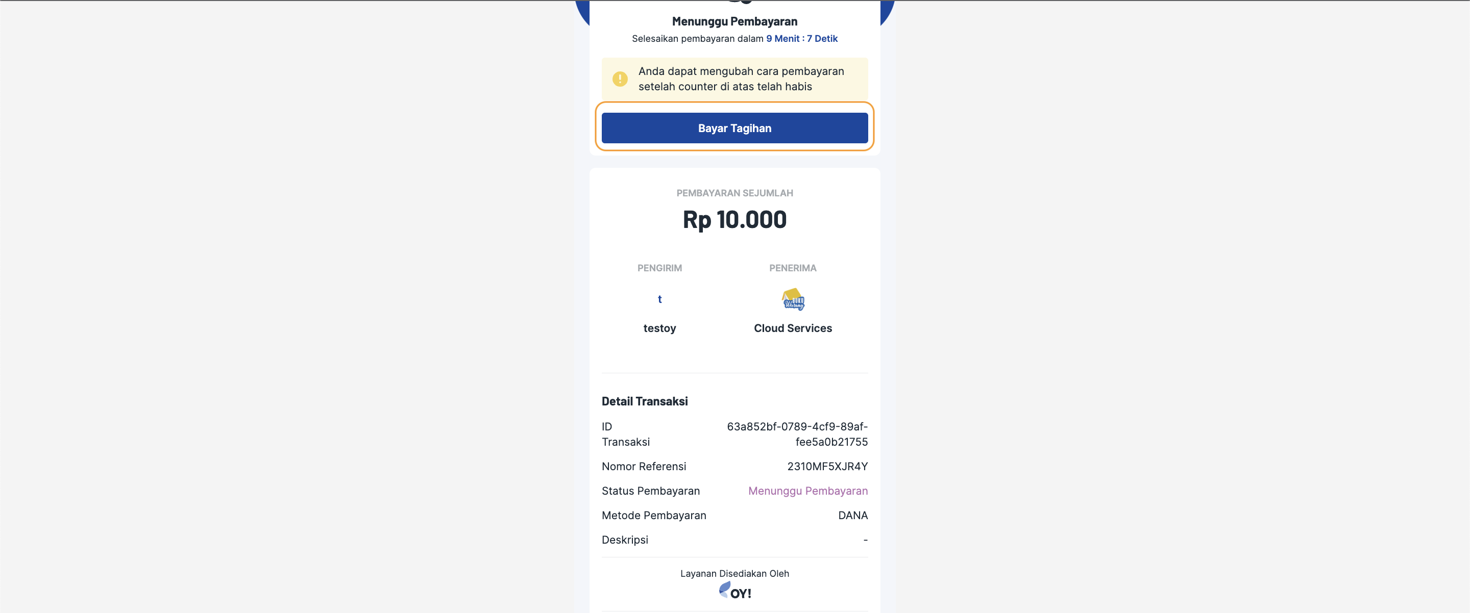 E-wallet Simulate Callback Payment Link